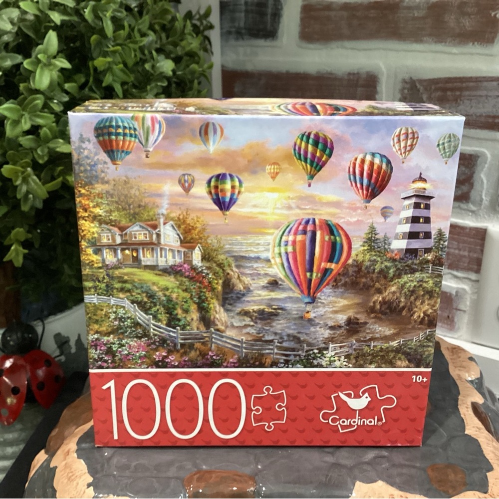 SEALED - 1000 Piece Puzzle - Balloons Over Cottage Cove - Like New - Picture 2 of 10